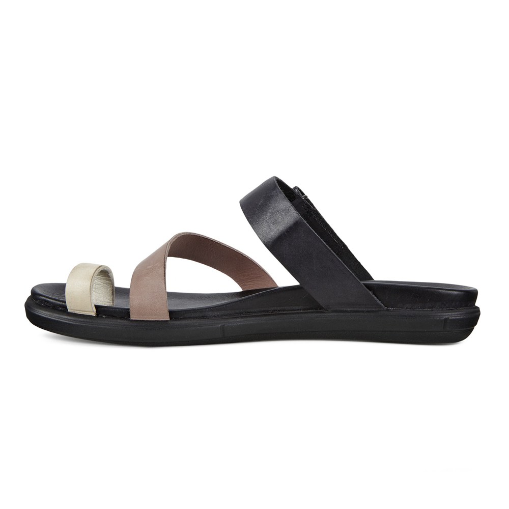 ECCO Womens Sandals Black - Simpil Flat Toe-Loop - VNG-592761